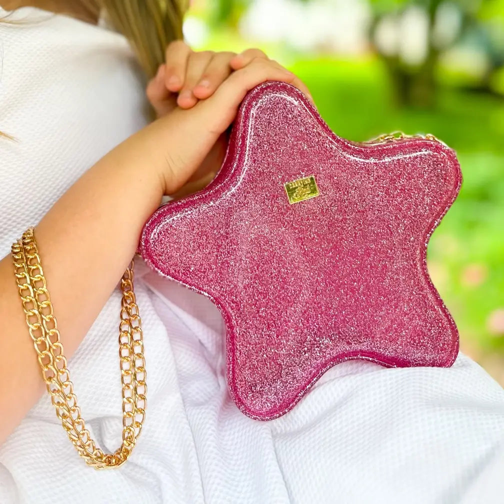 Taylor: Jelly Star Purse- Hot Pink Sparkle