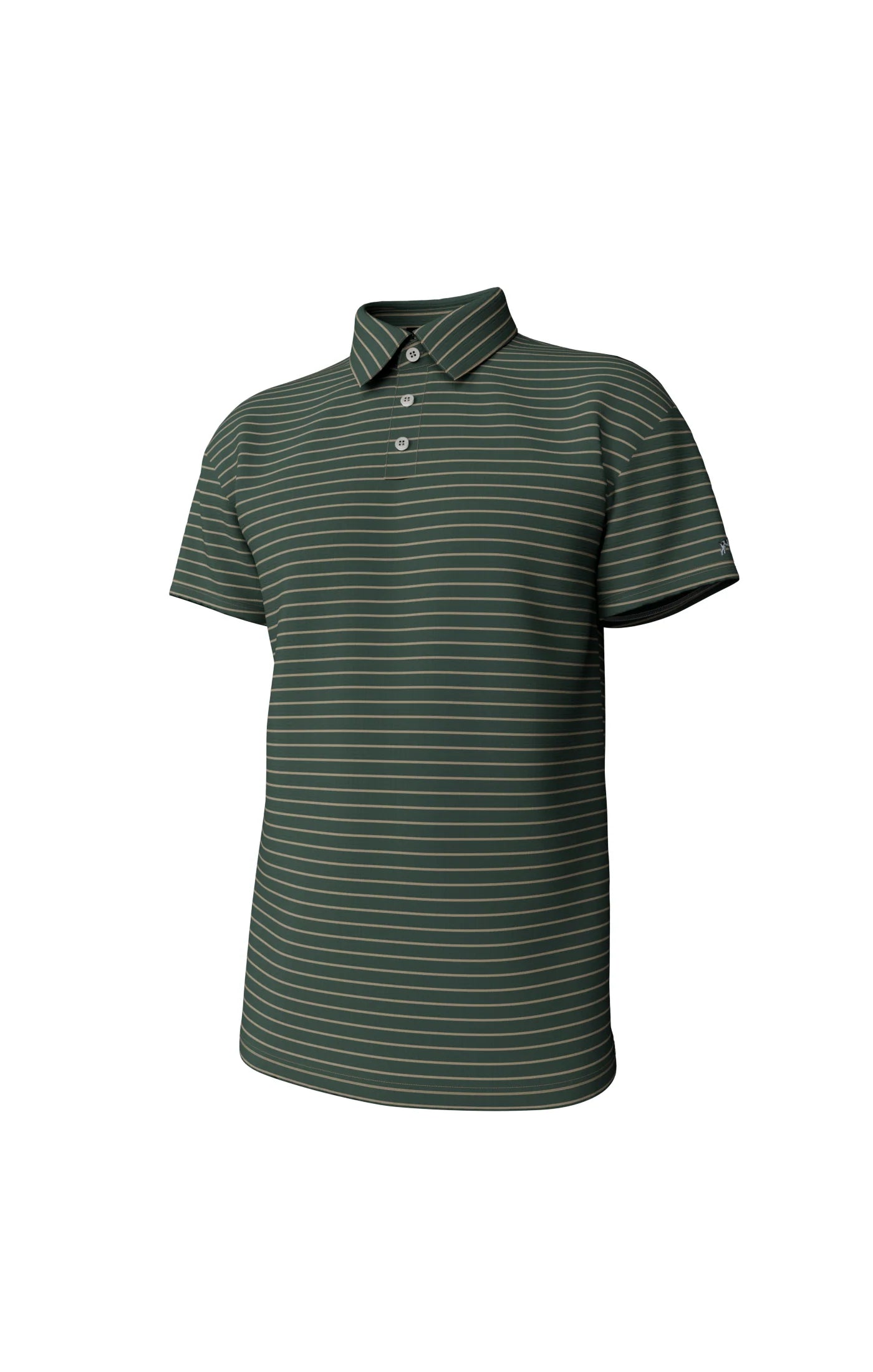 Horizon Stripe Performance Polo- Duck Green/Sandstone