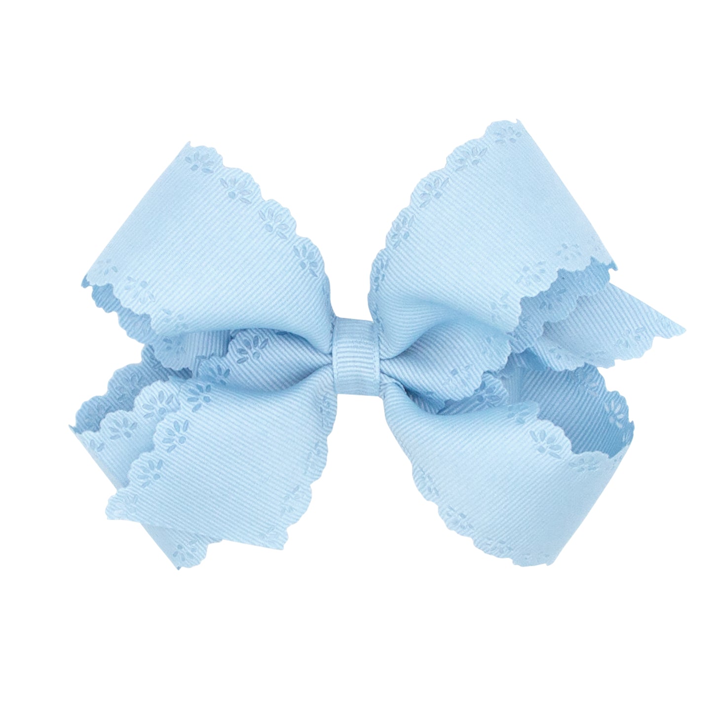 Medium Grosgrain Bow with Eyelet Flower-Embossed Edges (More Colors)