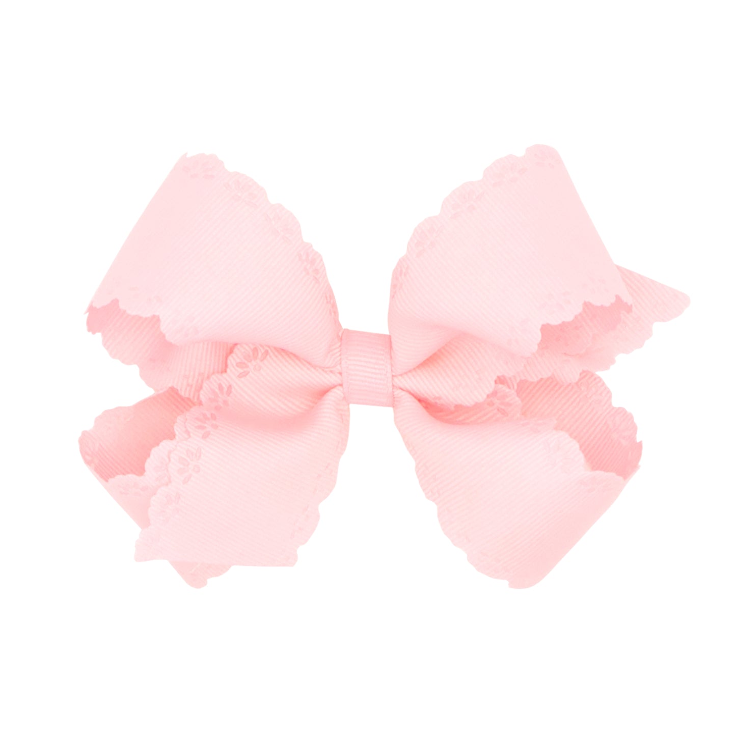 Medium Grosgrain Bow with Eyelet Flower-Embossed Edges (More Colors)