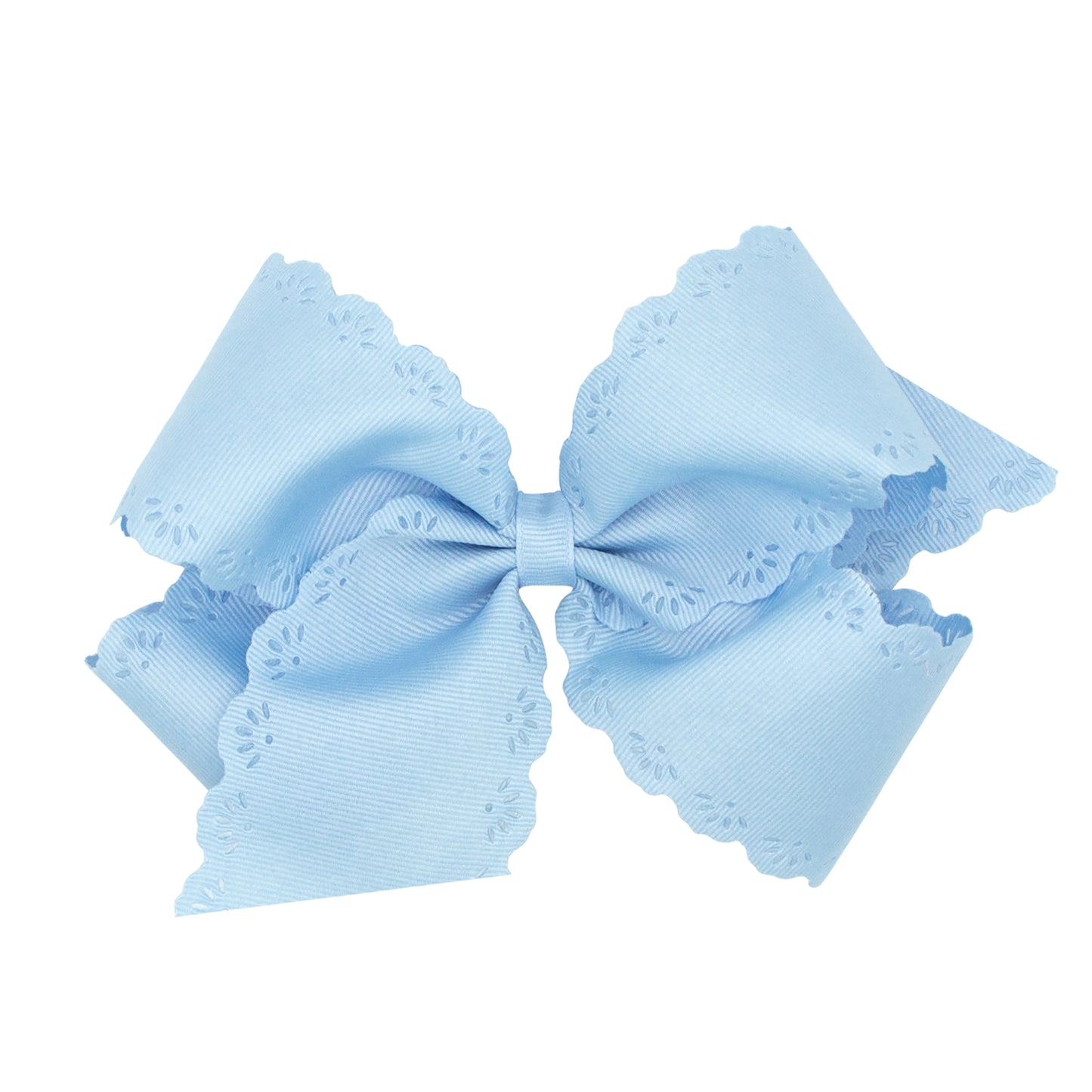 Small King Grosgrain Bow with Eyelet Flower Embossed Edges (More Colors)