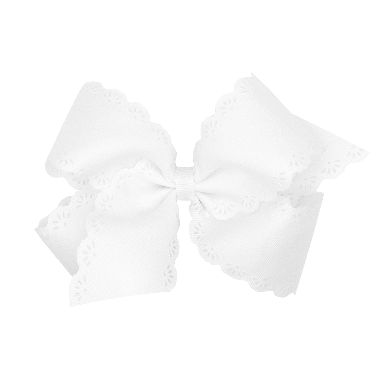 Small King Grosgrain Bow with Eyelet Flower Embossed Edges (More Colors)
