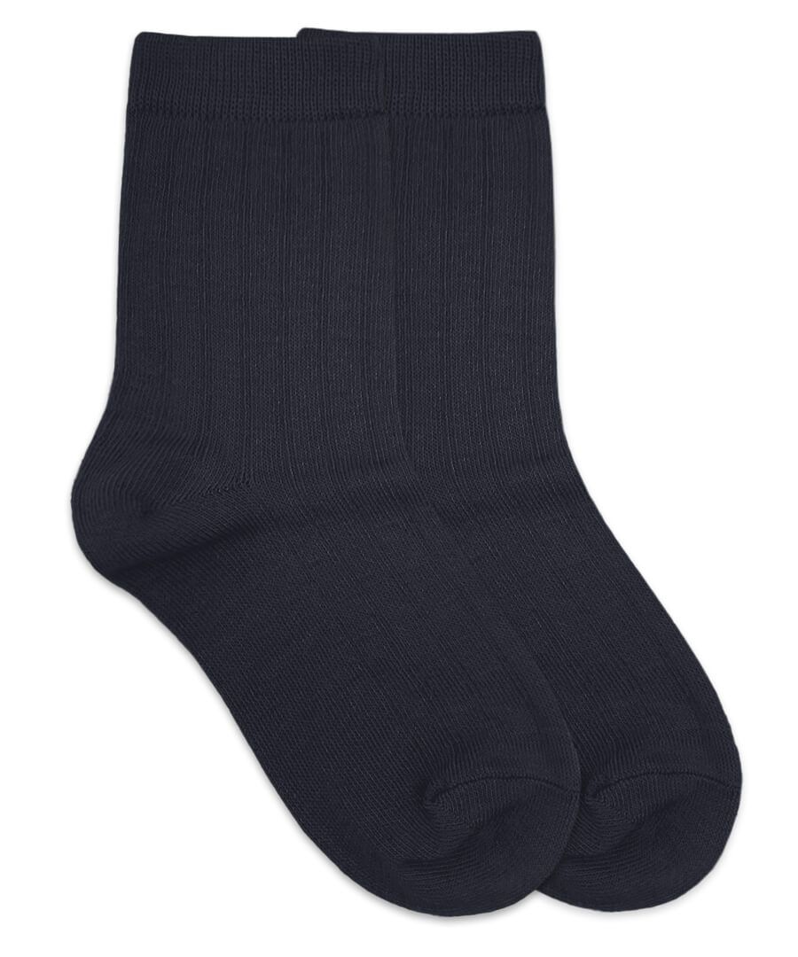 School Uniform Rib Crew Socks 1 Pair- Navy
