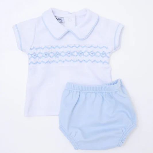 Hudson Smocked Diaper Cover Set