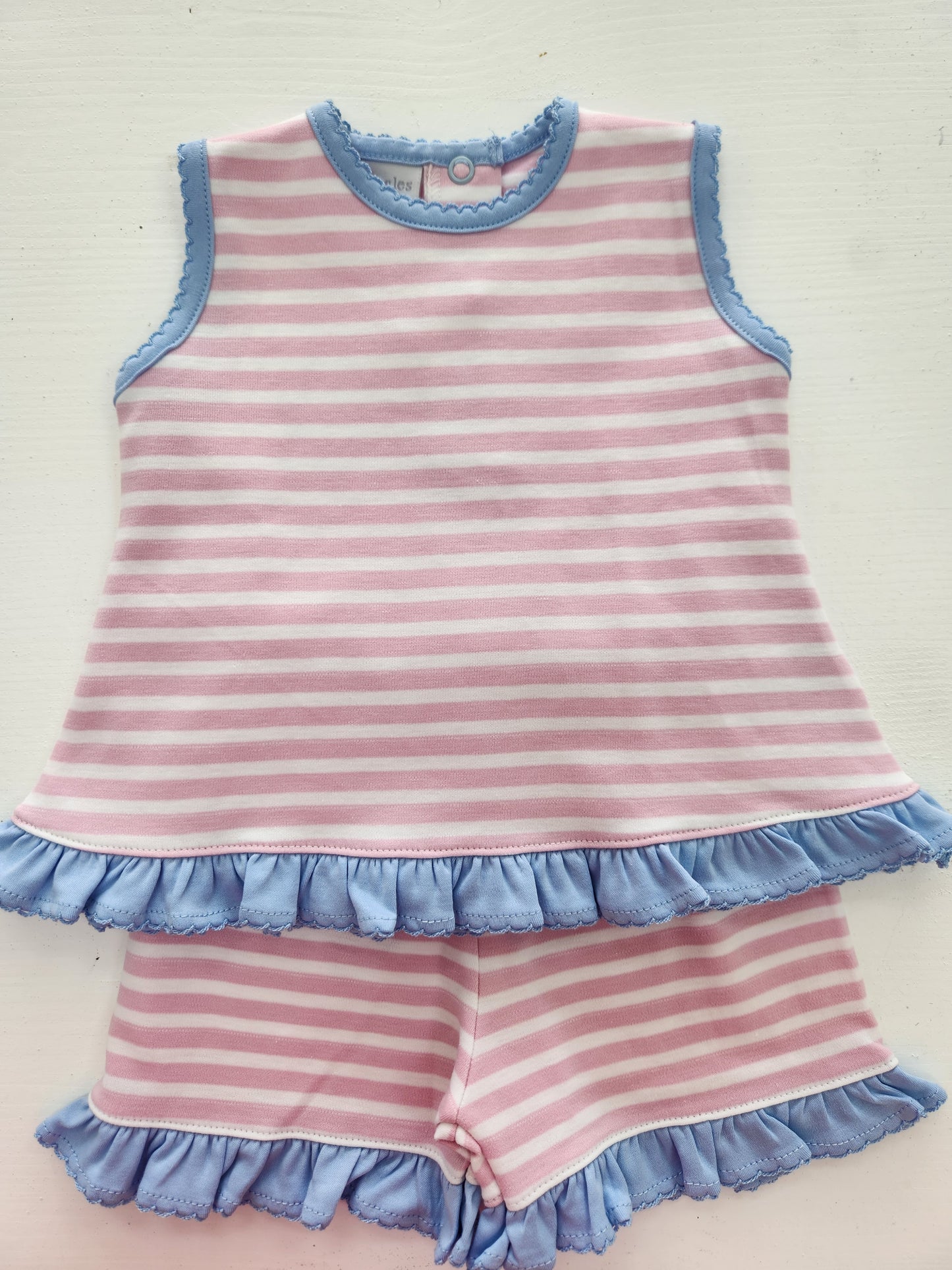 Pink Stripe Swing Top Short Set