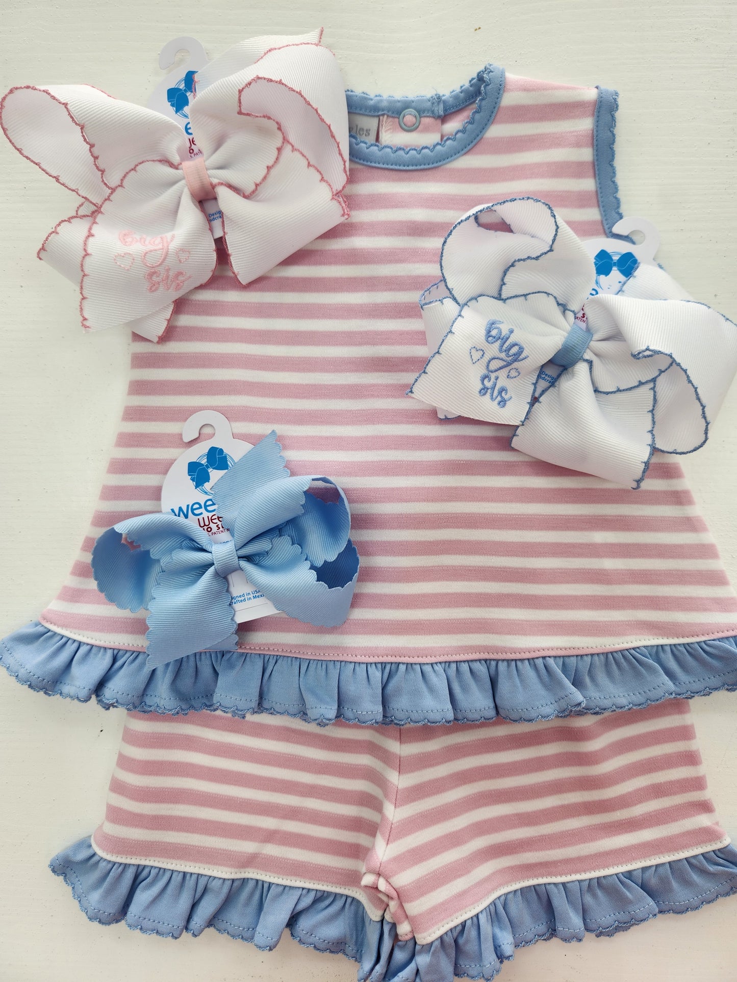 Pink Stripe Swing Top Short Set