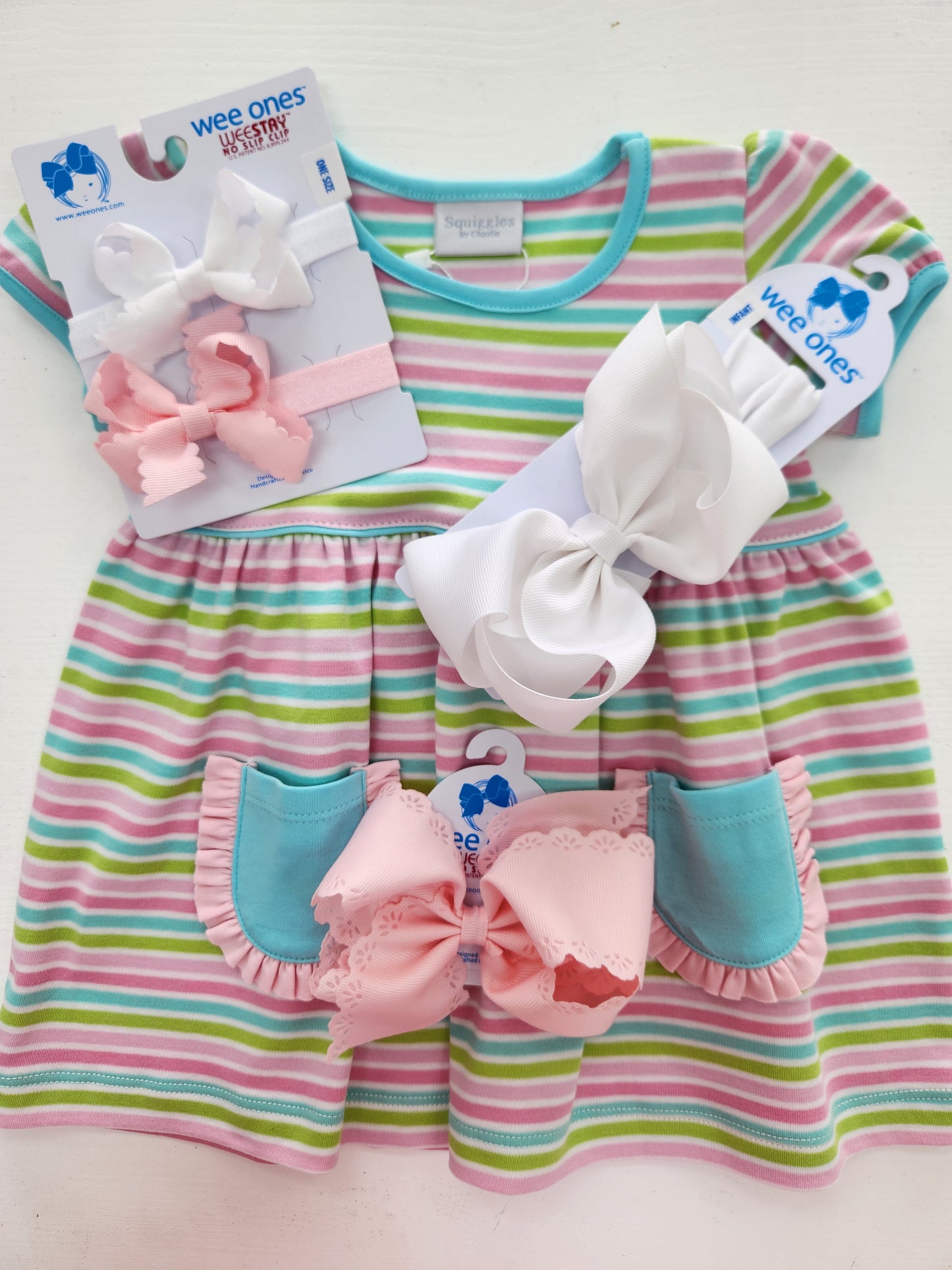 Aqua Stripe Popover Dress