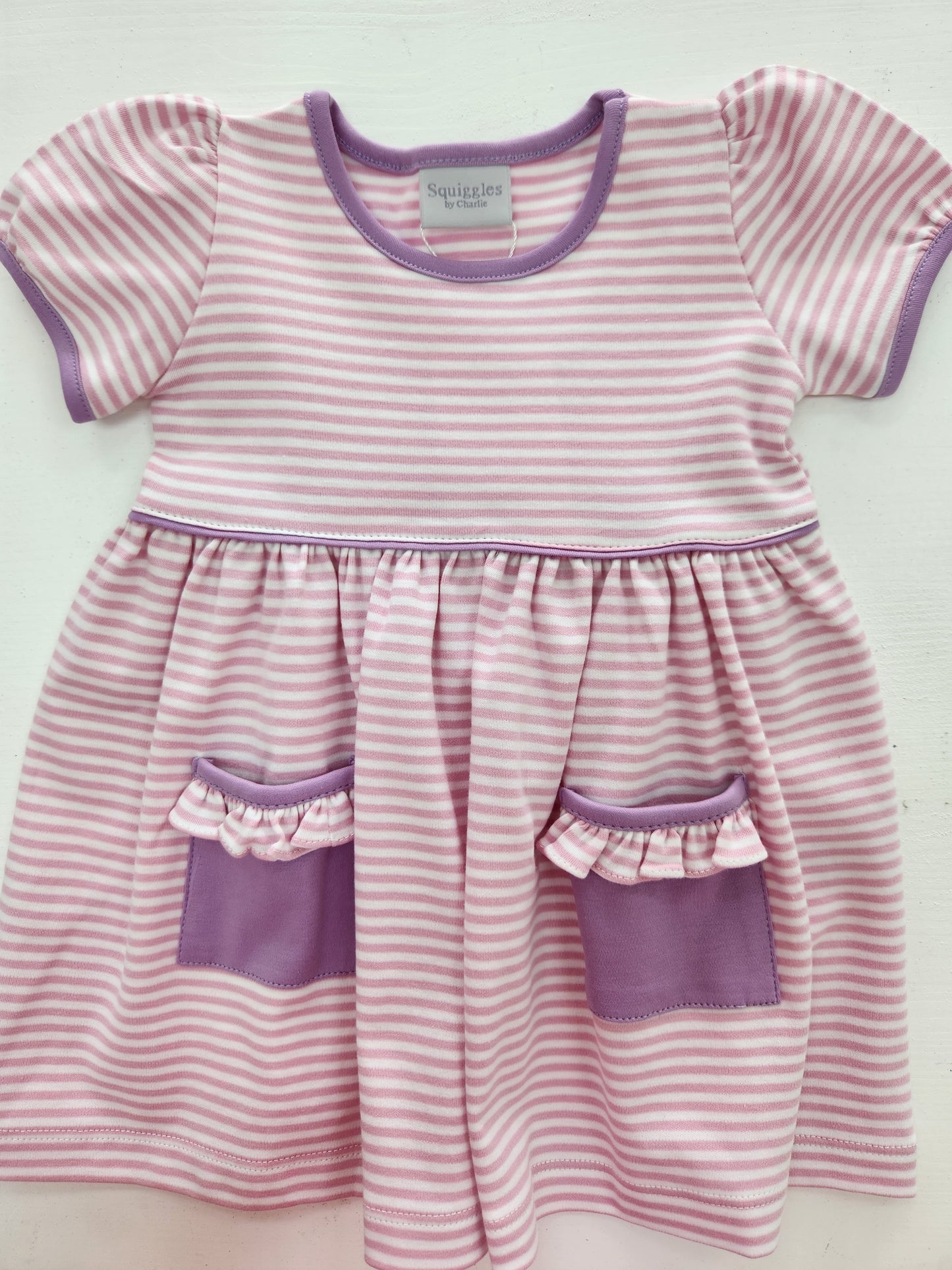 Pink Stripe with Lilac Popover Dress