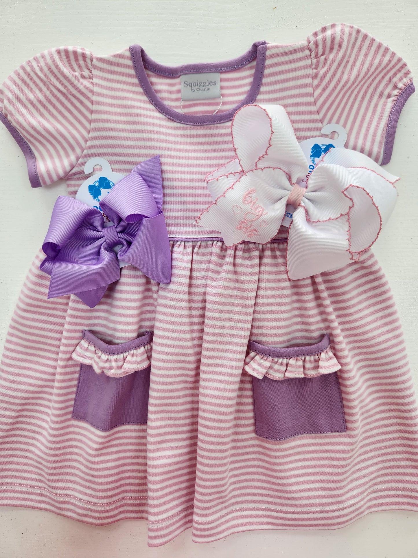 Pink Stripe with Lilac Popover Dress