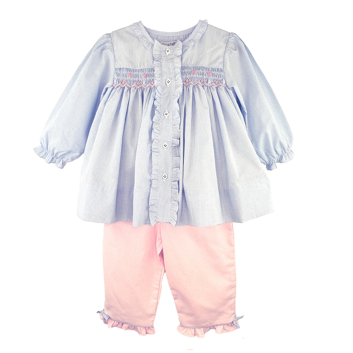 Floral Bishop Smocking Pant Set