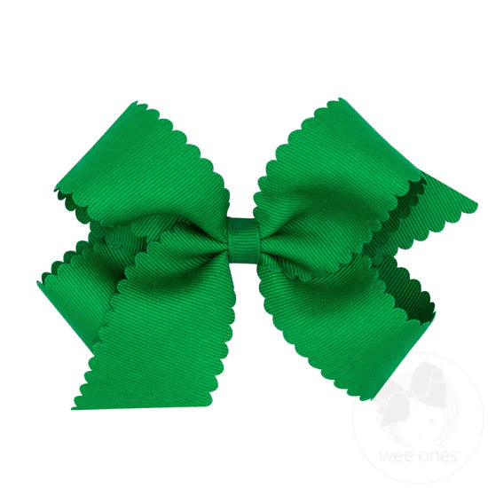 Medium Grosgrain Hair Bow with Scalloped Edge (More Colors)