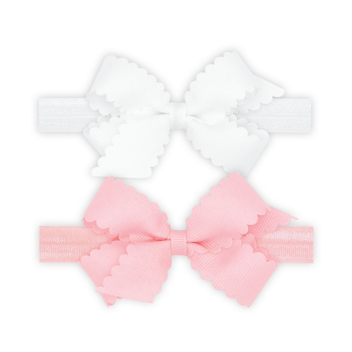 Gift Pack- Two Mini Scallop Bows With Bands