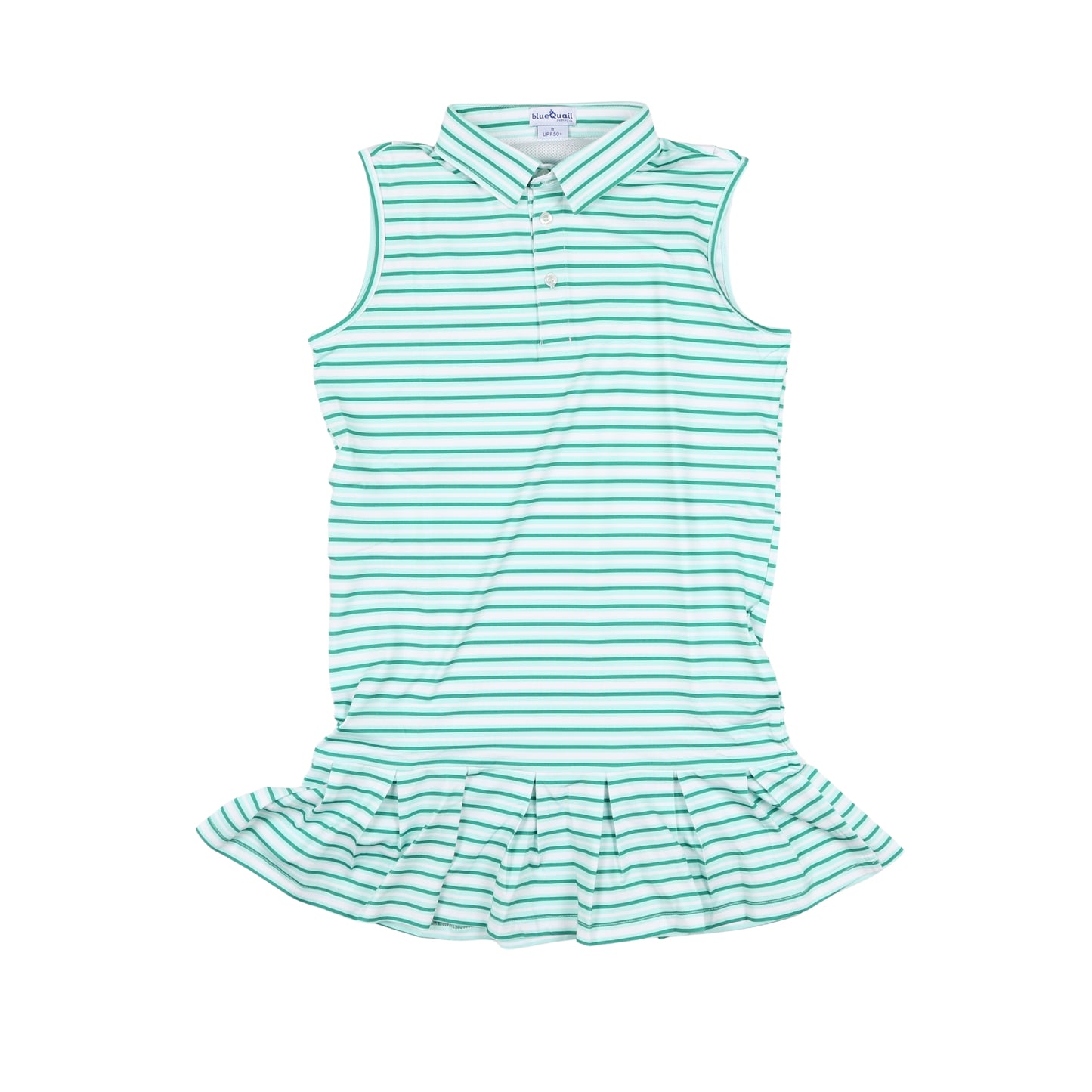 Performance Polo Dress- Emerald Stripes