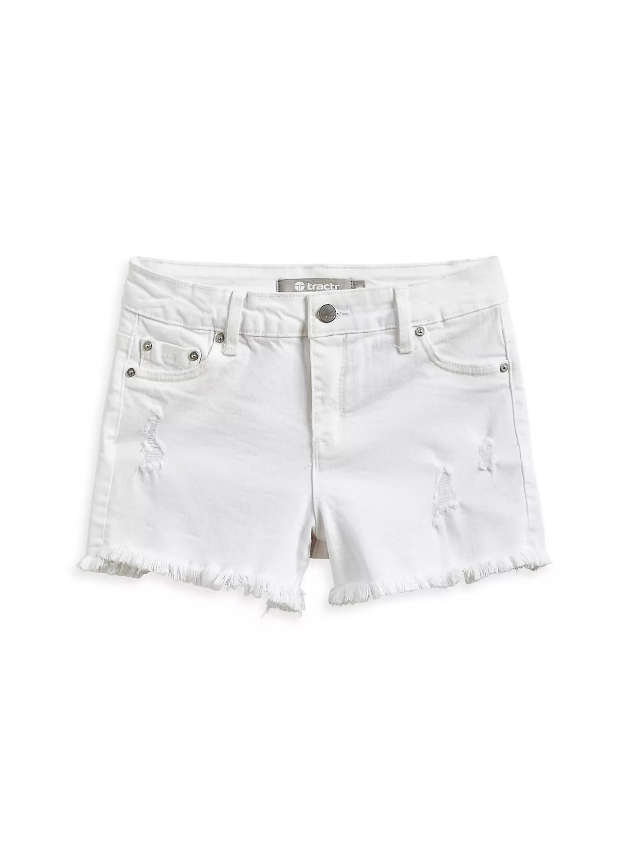 Fray Hem Shorts- White