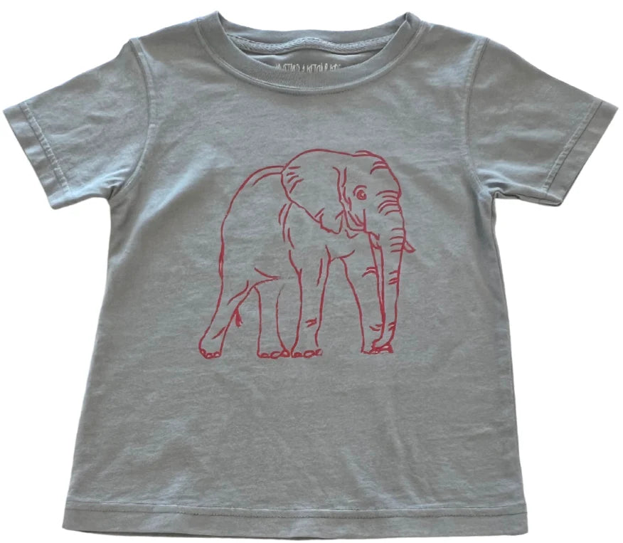 SS Gray/Crimson Elephant T-Shirt