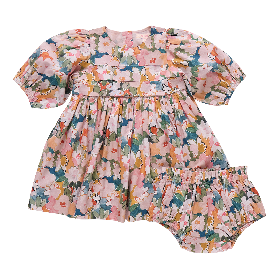 Evelyn Dress Set- Watercolor Floral