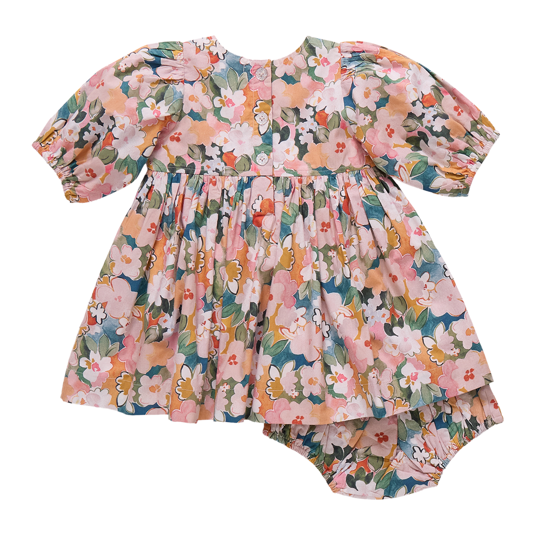 Evelyn Dress Set- Watercolor Floral