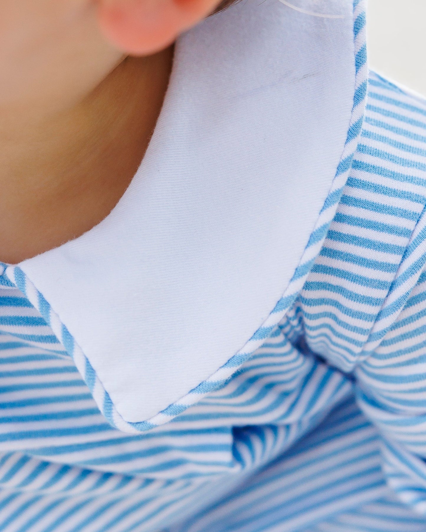 PRE-ORDER Henry Romper- Cornflower Stripe