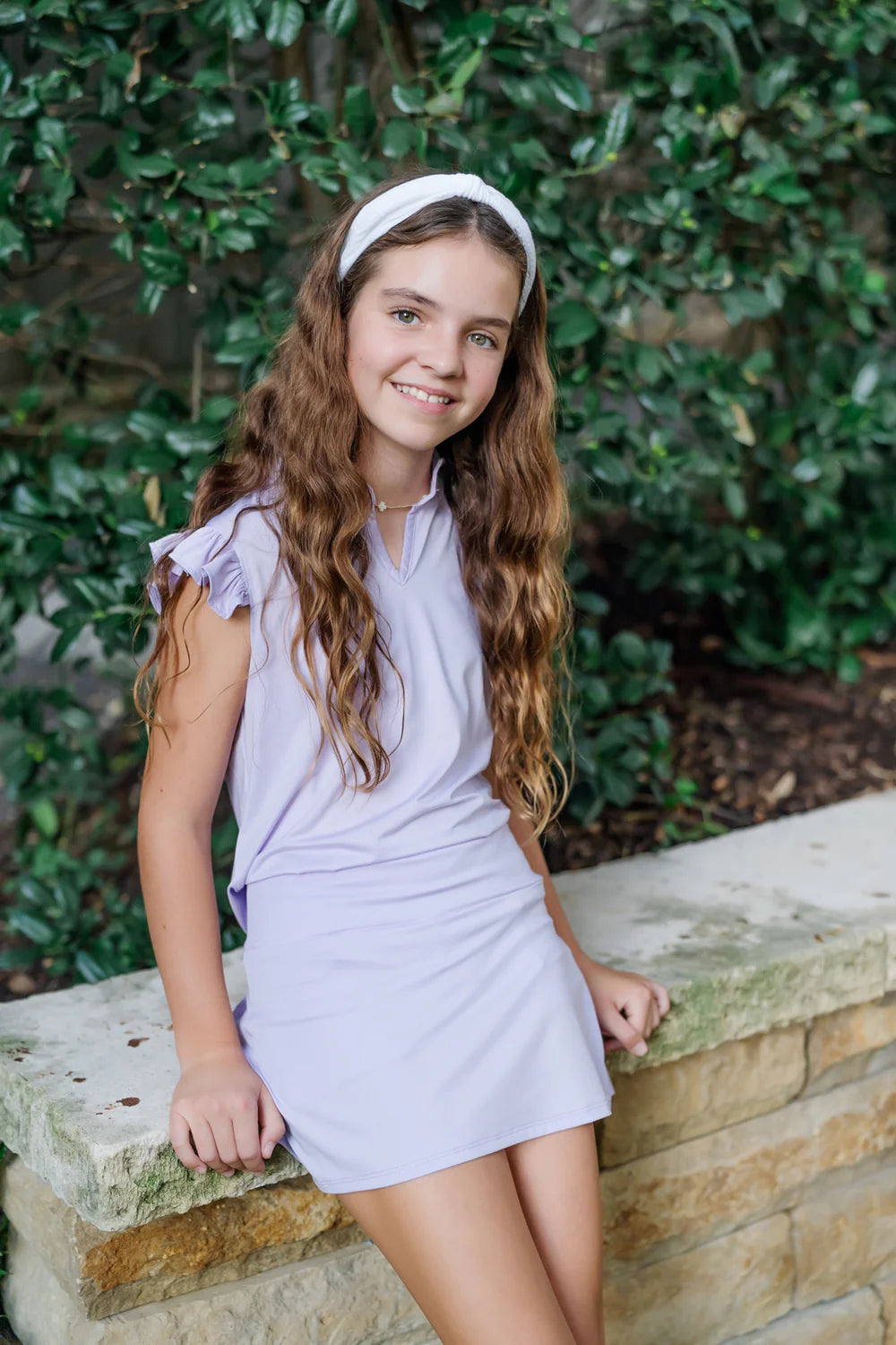 Ellie Sleeveless Ruffled Top- Lavender