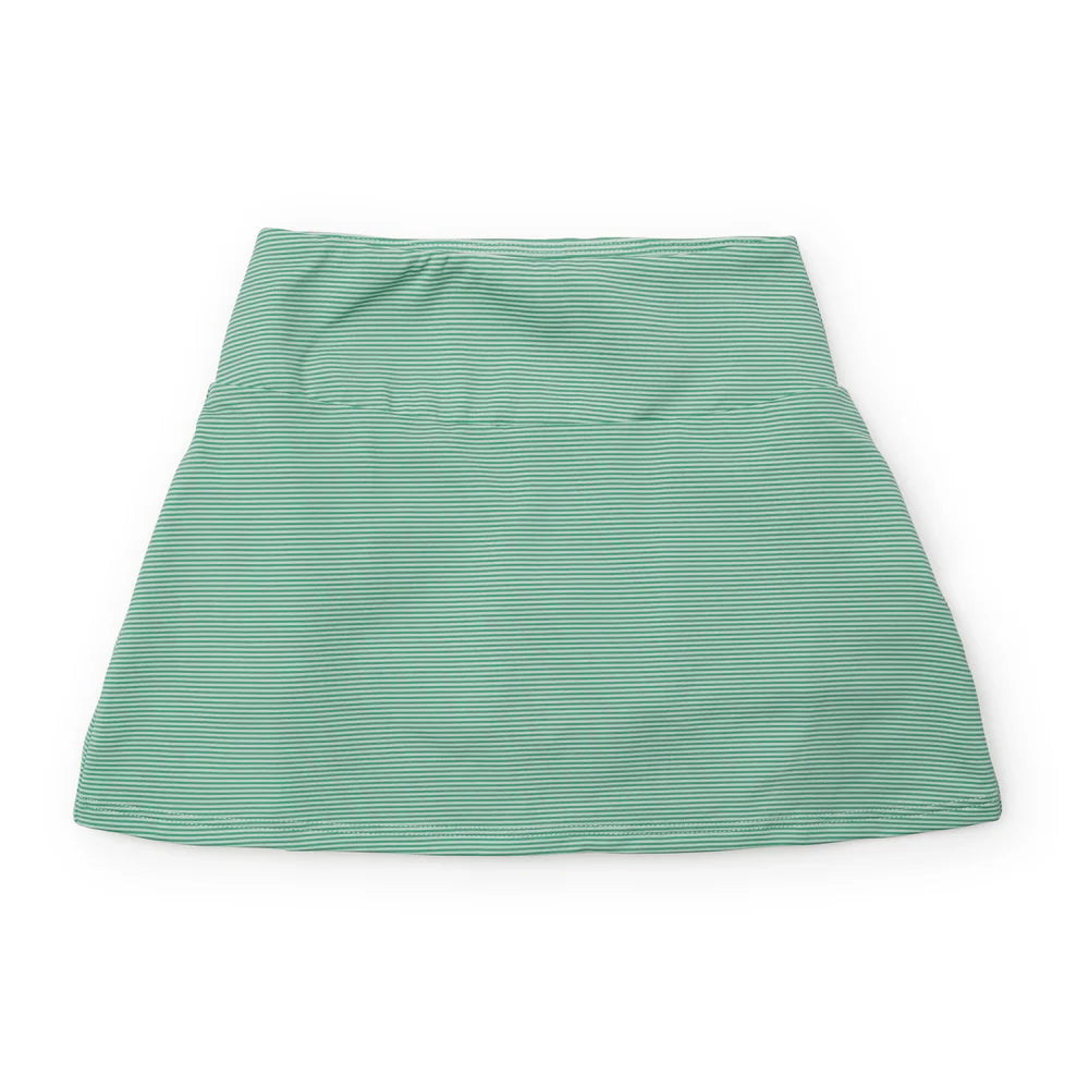 Margot Tiered Skirt- Green & White Stripes