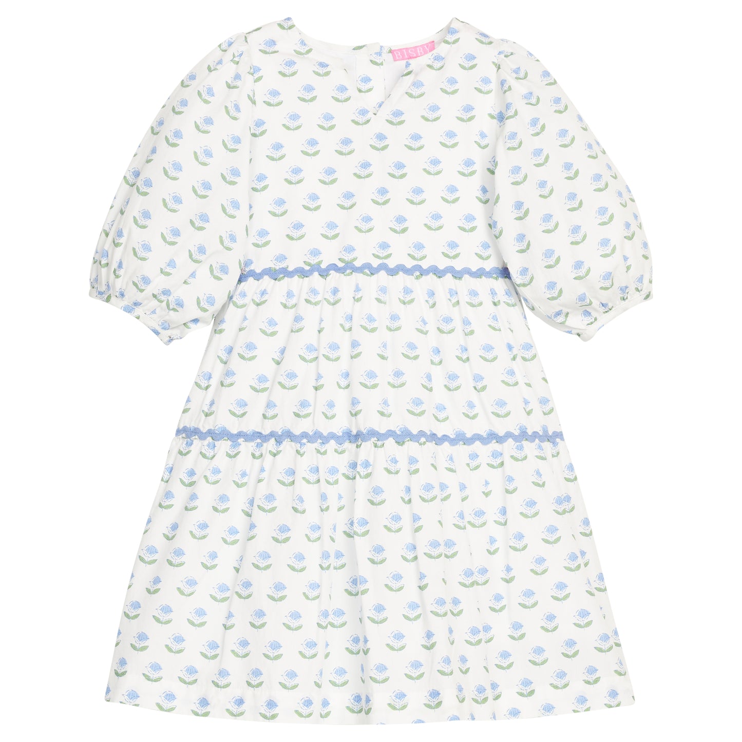 Madaket Dress- Blue Tulip Block Print