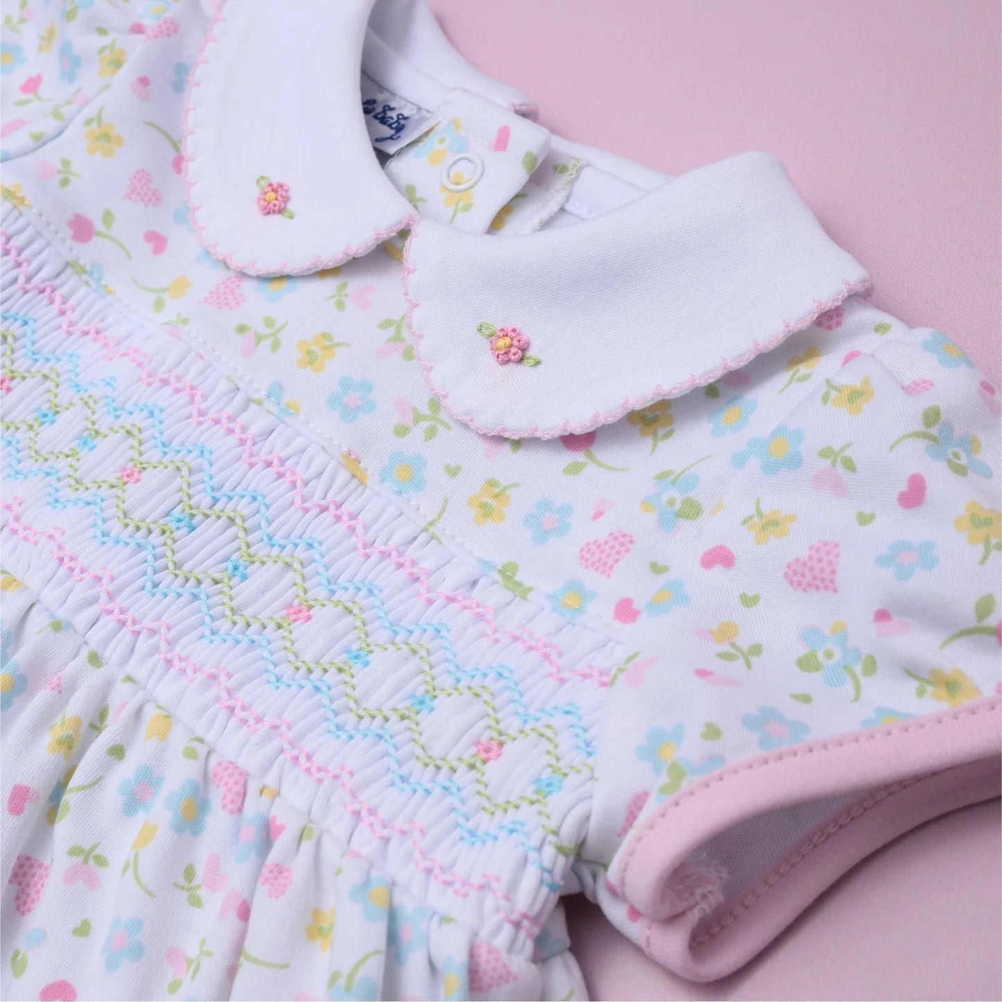 Clara's Classics Smocked Collared Bubble- Toddler