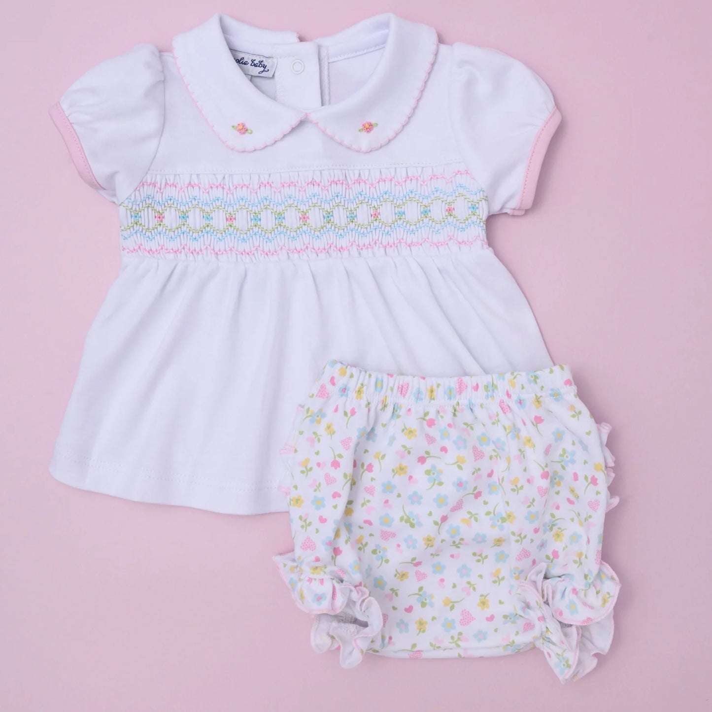 Clara's Classics Smocked Ruffle Diaper Cover Set