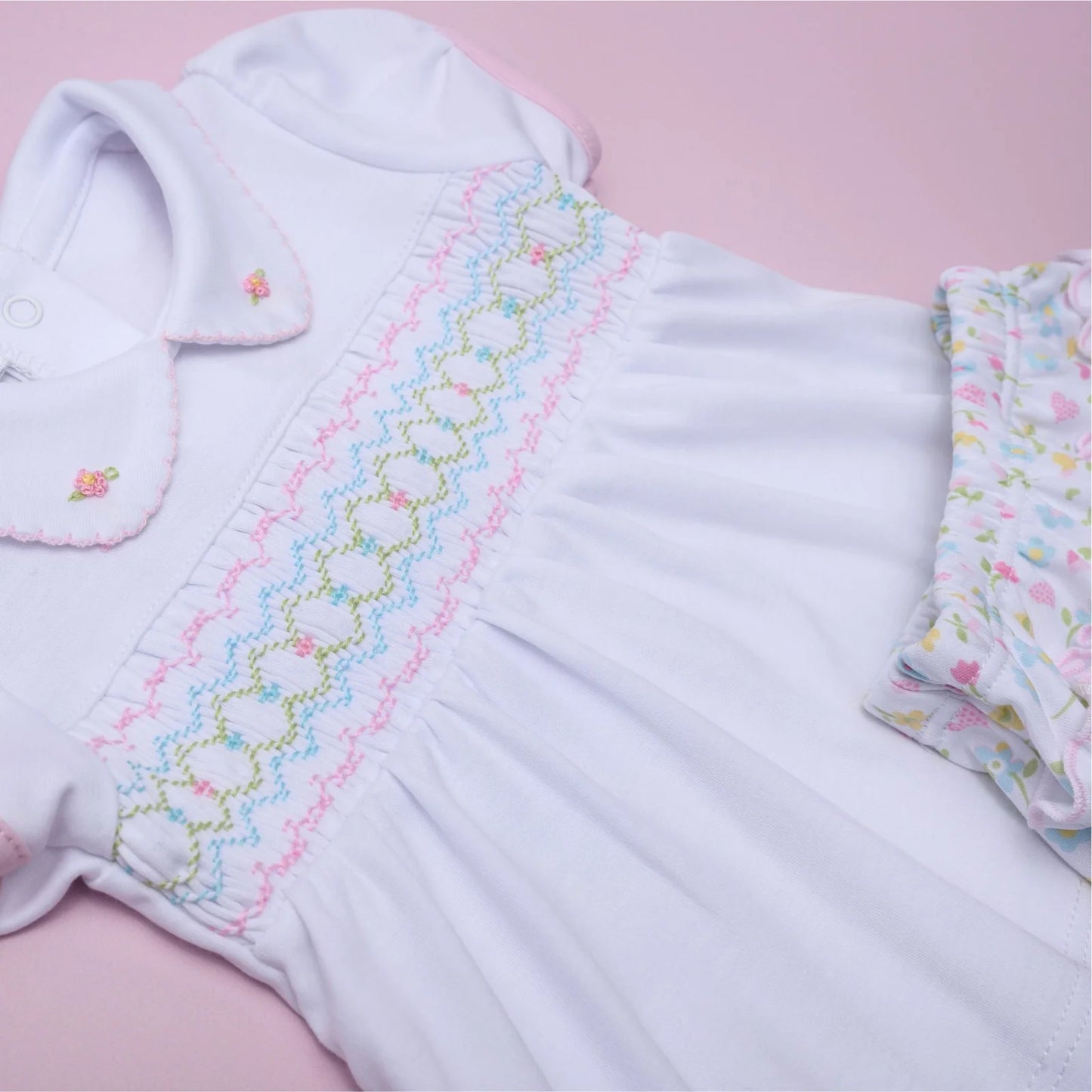 Clara's Classics Smocked Ruffle Diaper Cover Set