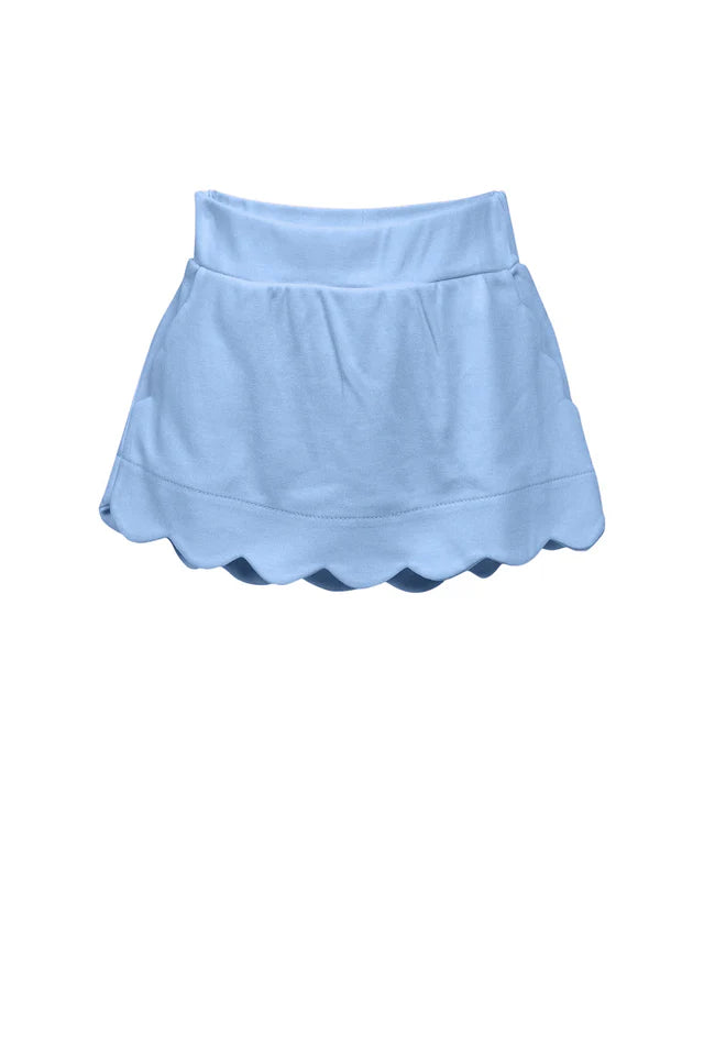 Light Blue Scallop Skort