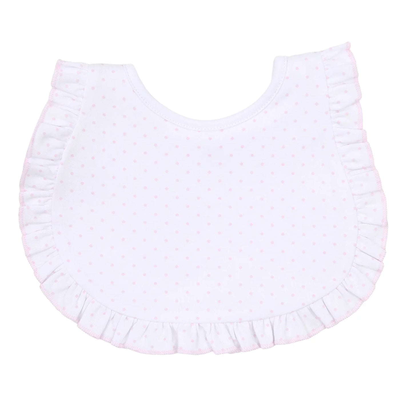 Mini Dots Ruffle Bib- Pink