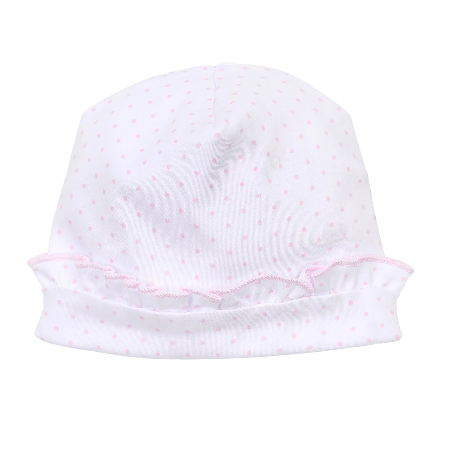Mini Dots Ruffle Hat- Pink