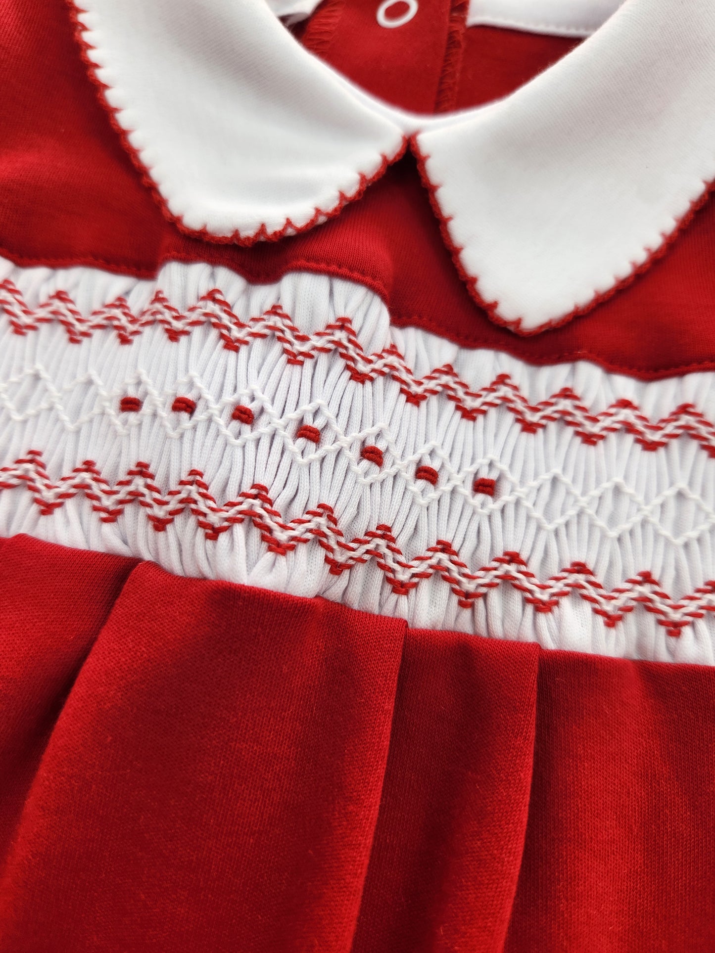 Chris and Eve's Classics Smocked Playsuit- Red