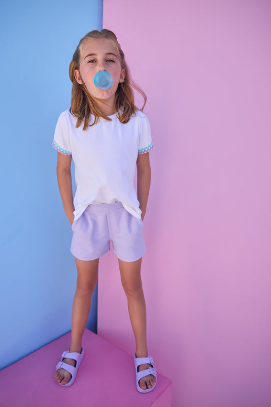 Ric Rac Essential Tee- Aqua/Lavender