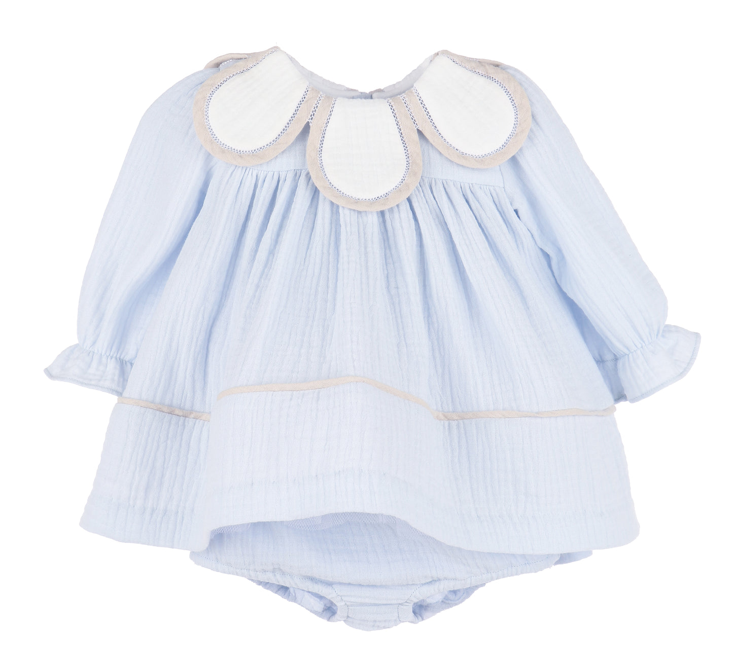 Cuddle Cotton Petal Float Dress- Blue