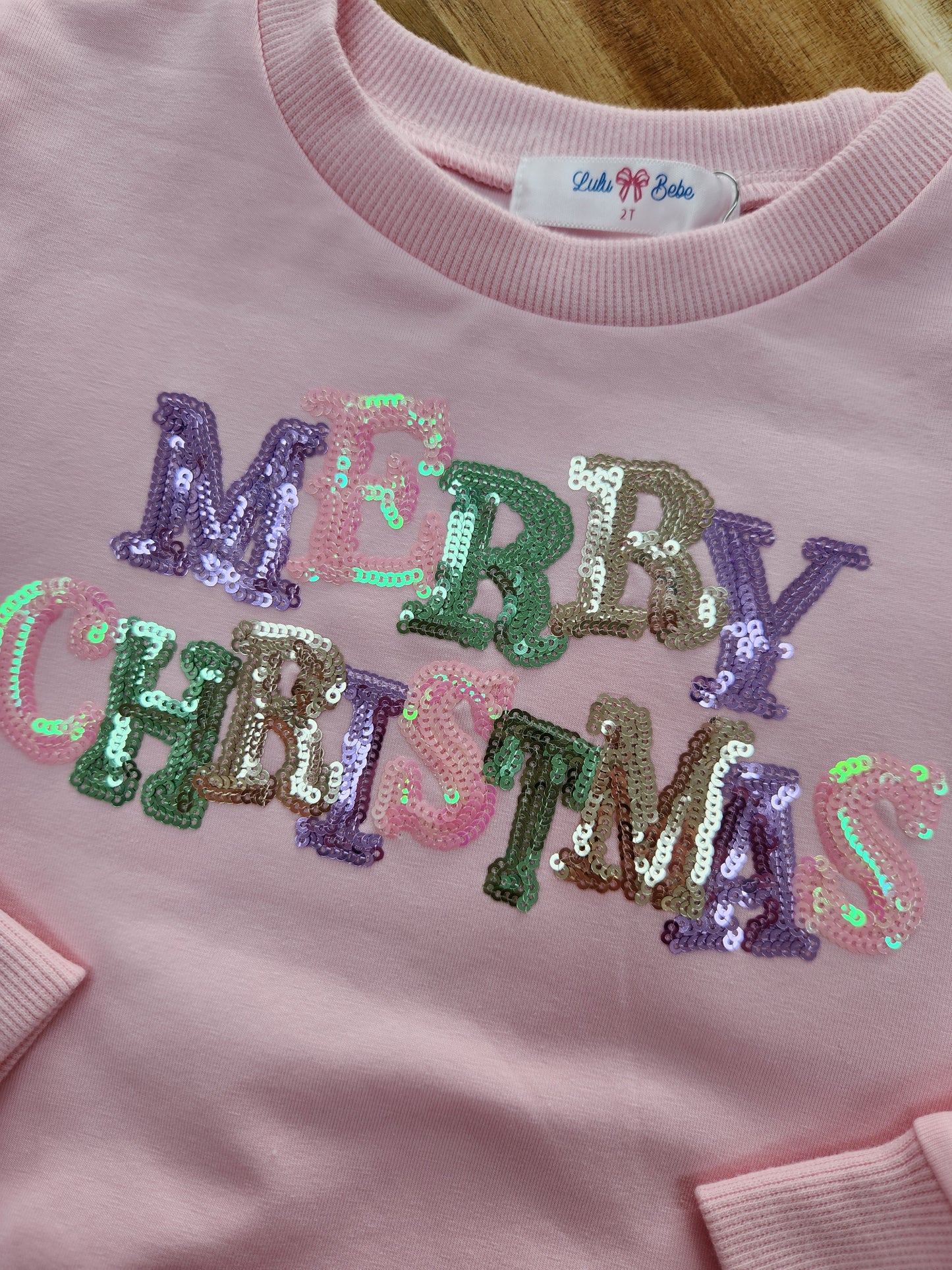 Merry Christmas Sequin Puff LS Shirt