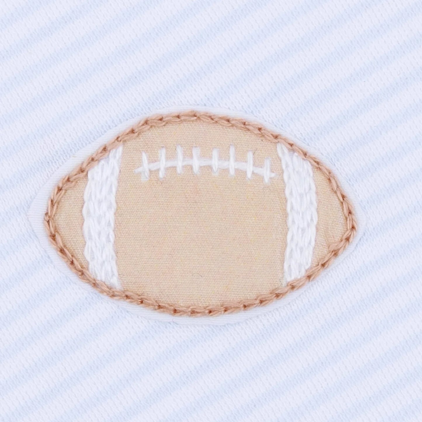 Touchdown Cutie Embroidered Footie- Light Blue