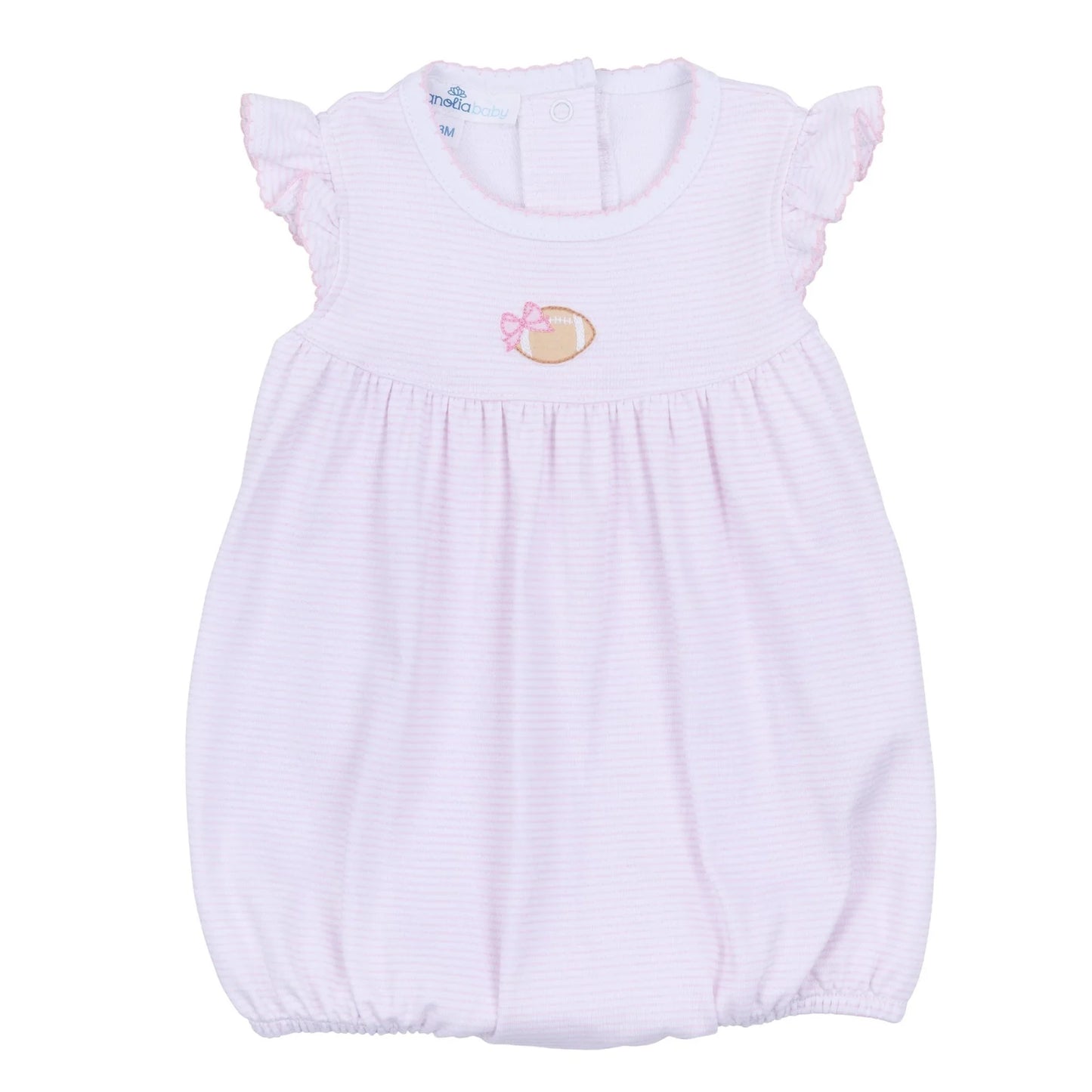 Touchdown Cutie Embroidered Flutters Bubble- Pink