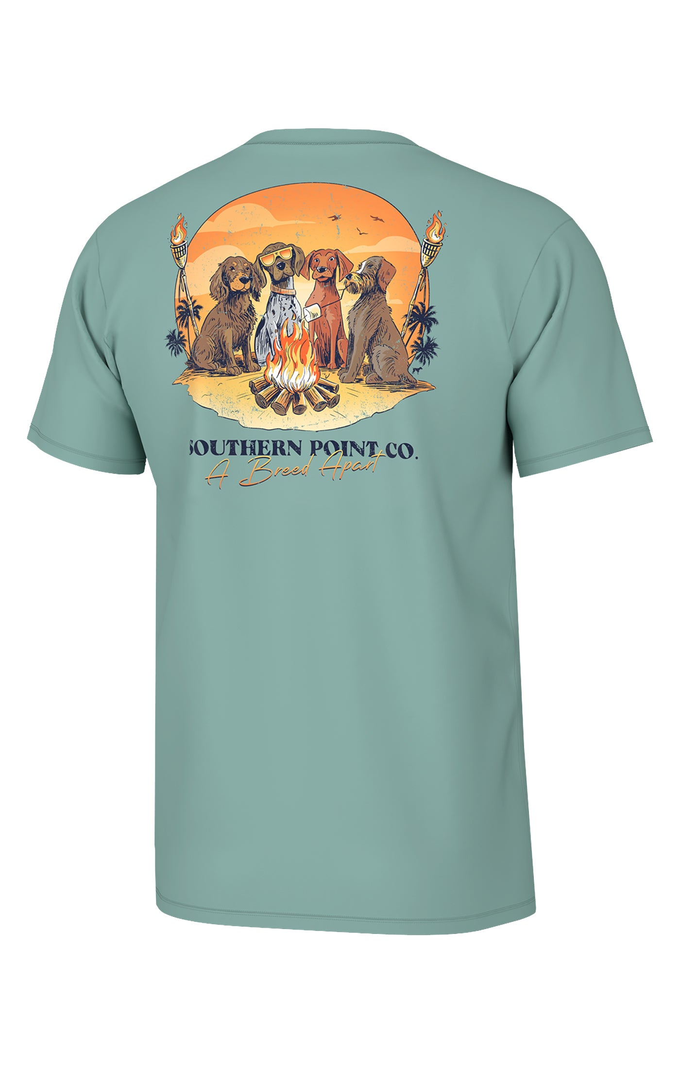 Bird Dog Bonfire Short Sleeve Tee- Emerald Coast