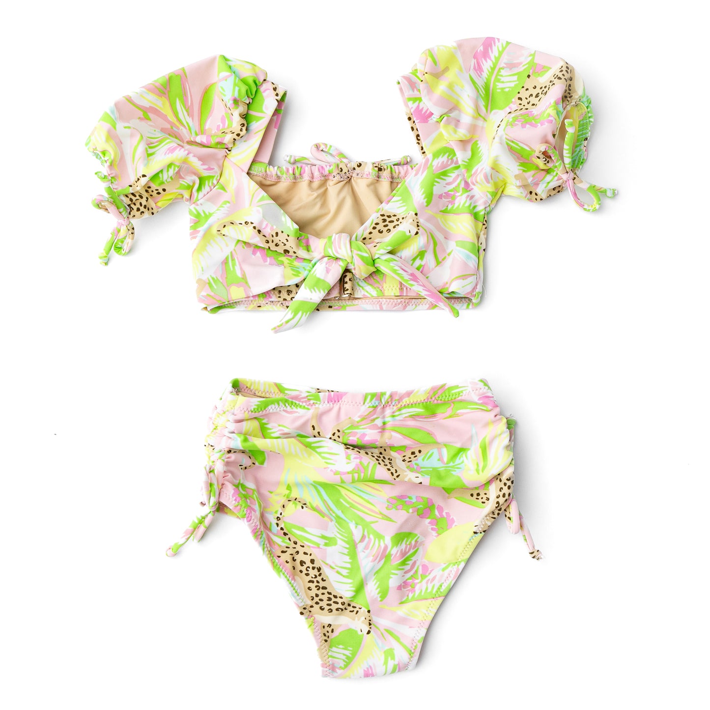Palm Beach Leopard Two-Piece High Waist Cinched Swimsuit