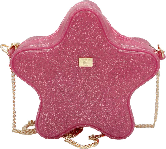 Taylor: Jelly Star Purse- Hot Pink Sparkle