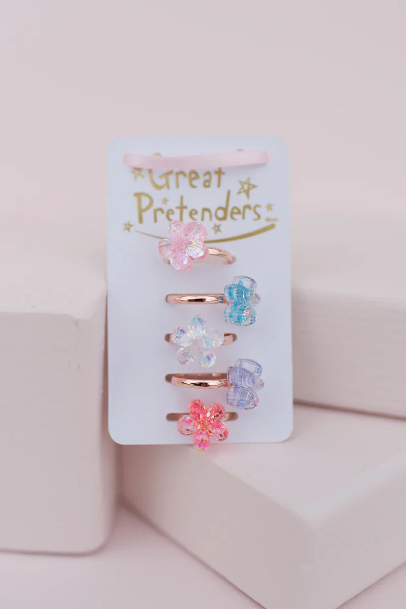 Shimmer Flower Ring Set