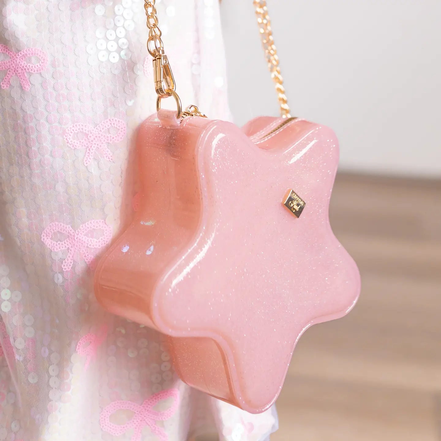 Taylor: Jelly Star Purse- Light Pink Sparkle