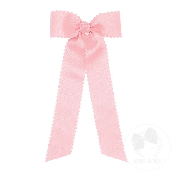 Medium Grosgrain Bowtie w/ Scalloped Edge/Streamer (More Colors)