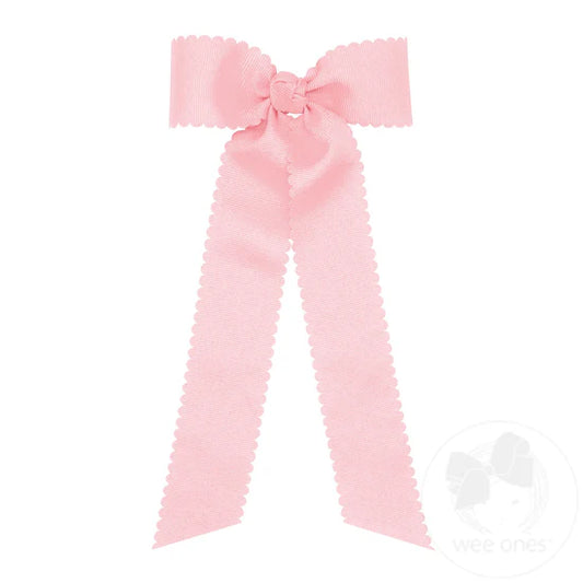 Medium Grosgrain Bowtie w/ Scalloped Edge/Streamer (More Colors)