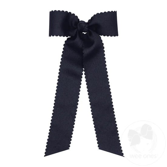 Medium Grosgrain Bowtie w/ Scalloped Edge/Streamer (More Colors)