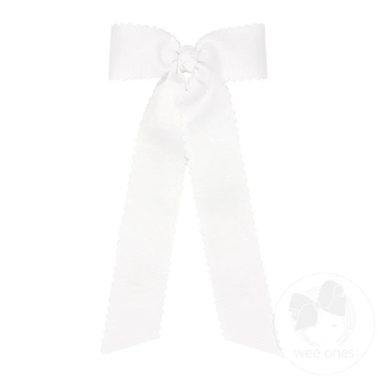 Medium Grosgrain Bowtie w/ Scalloped Edge/Streamer (More Colors)