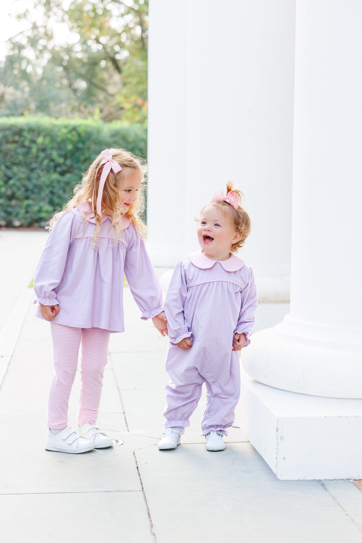 Abigail Pant Set- Lavender/Light Pink Stripe