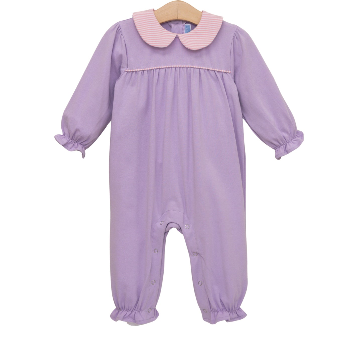 Abigail Romper- Lavender/Light Pink Stripe
