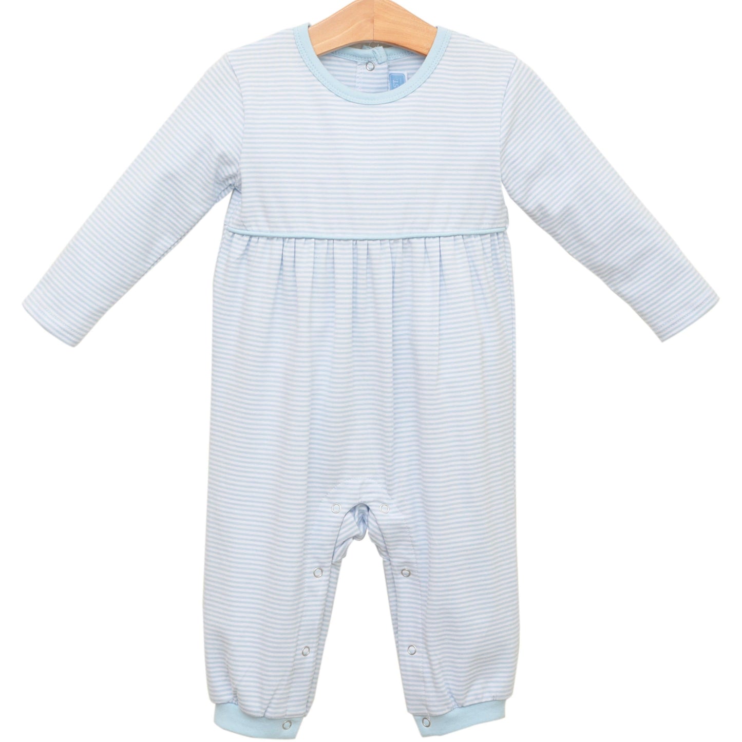 Bennett Romper- Light Blue Stripe