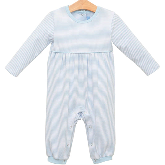 Bennett Romper- Light Blue Stripe